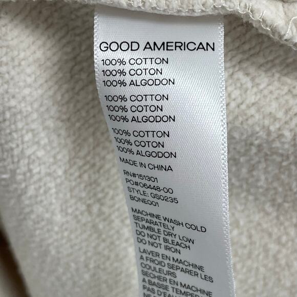Good American Pure Cotton Button Up Fleece Shacket in Bone Womens XXS / XS AS IS - Picture 8 of 8